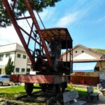 Guindaste ferroviário fabricado pela Crafton nd Co. Engineers, de Bedford, Inglaterra