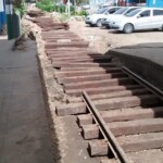 Fotos exclusivas feitas por Carlos Alberto Souza, diretor da AFTR, mostrando as obras realizadas em 2015 para alargamento da bitola ferroviária de 1,00m para 1,60m. Fonte: Carlos Alberto Souza (AFTR/Trem de Dados)