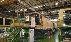 Linha de montagem dos novos trens. Fonte: Divulgação CRRC