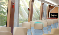 Interior do novo trem da CRRC, que poderá ser o utilizado no projeto do trem para Petrópolis. Foto: divulgação CRRC